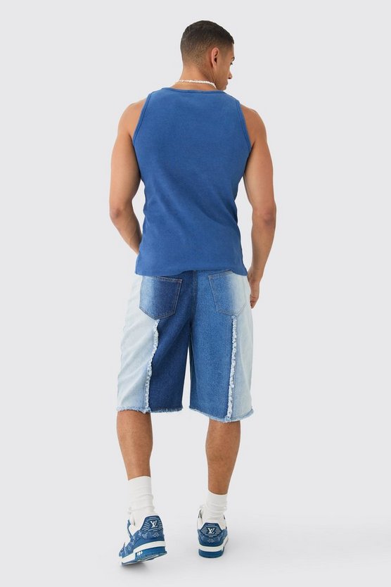 Blaue Denim Jorts