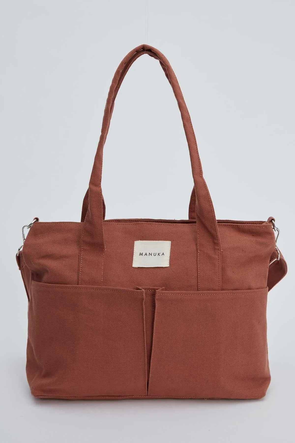 Manuka  Doppeltaschen-Leinentasche Braun