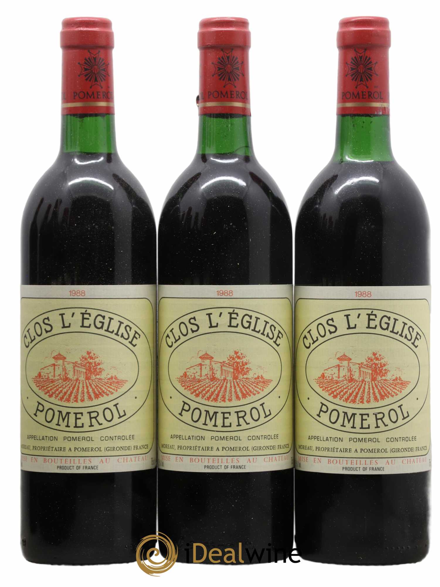 Pomerol Clos l'Eglise 1988 - Lot de 12 Bouteilles