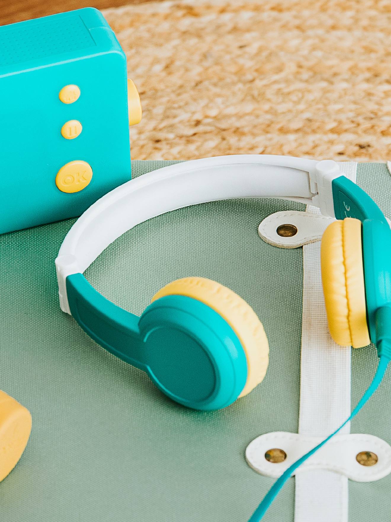 Casque Octave Lunii blanc jaune vert