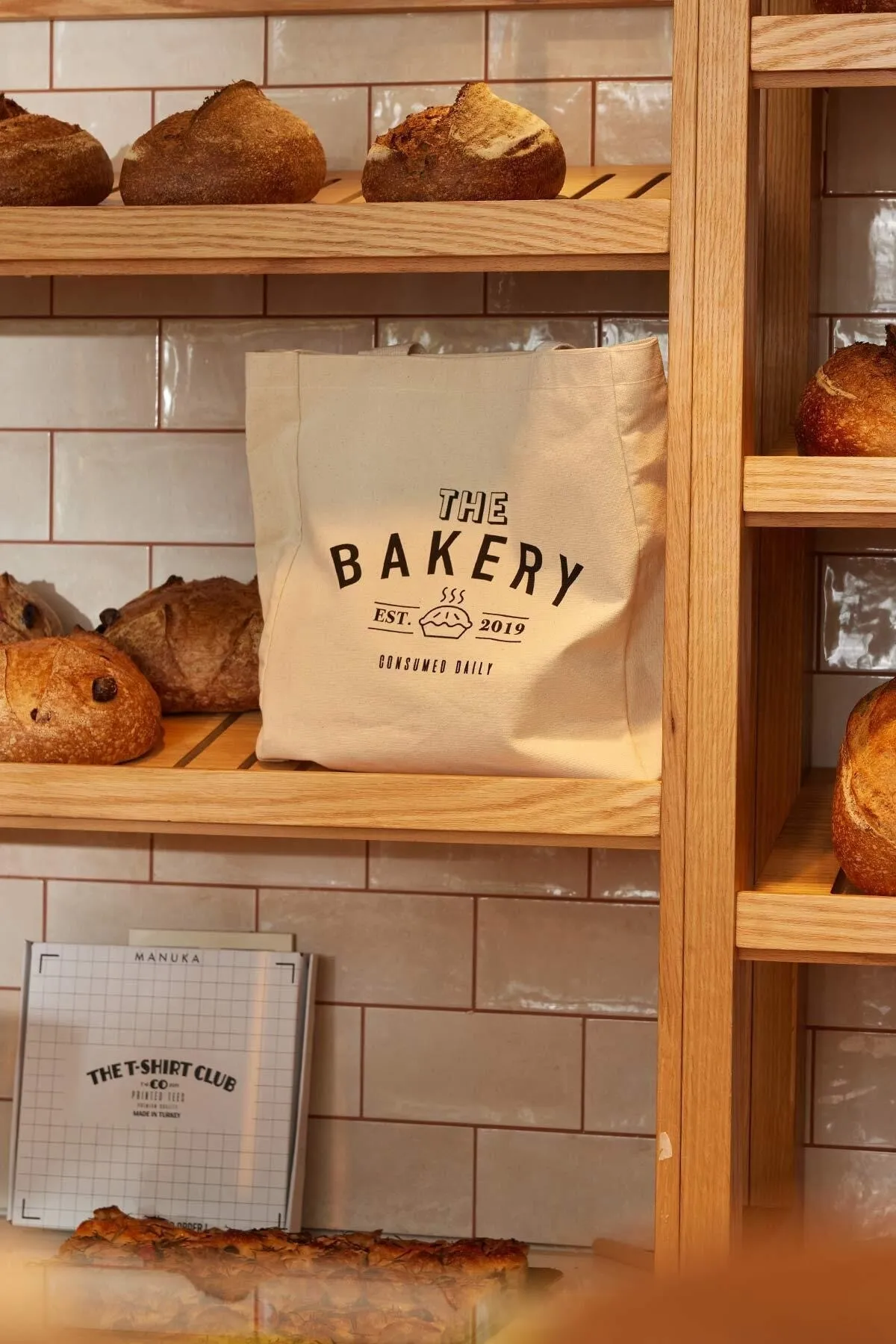 Manuka  BEDRUCKTE GÄSTESTOFFTASCHE DER BÄCKEREI