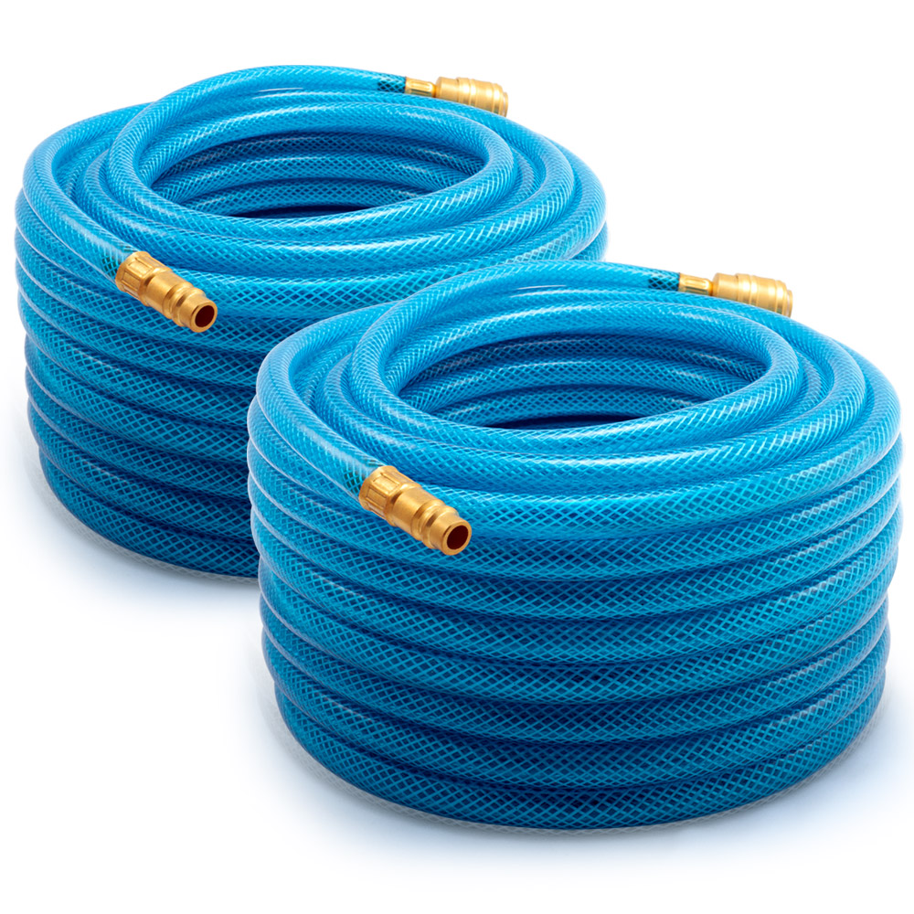 Casaria monzana® Druckluftschlauch 2er-Set 20m Schnellkupplung/Stecker