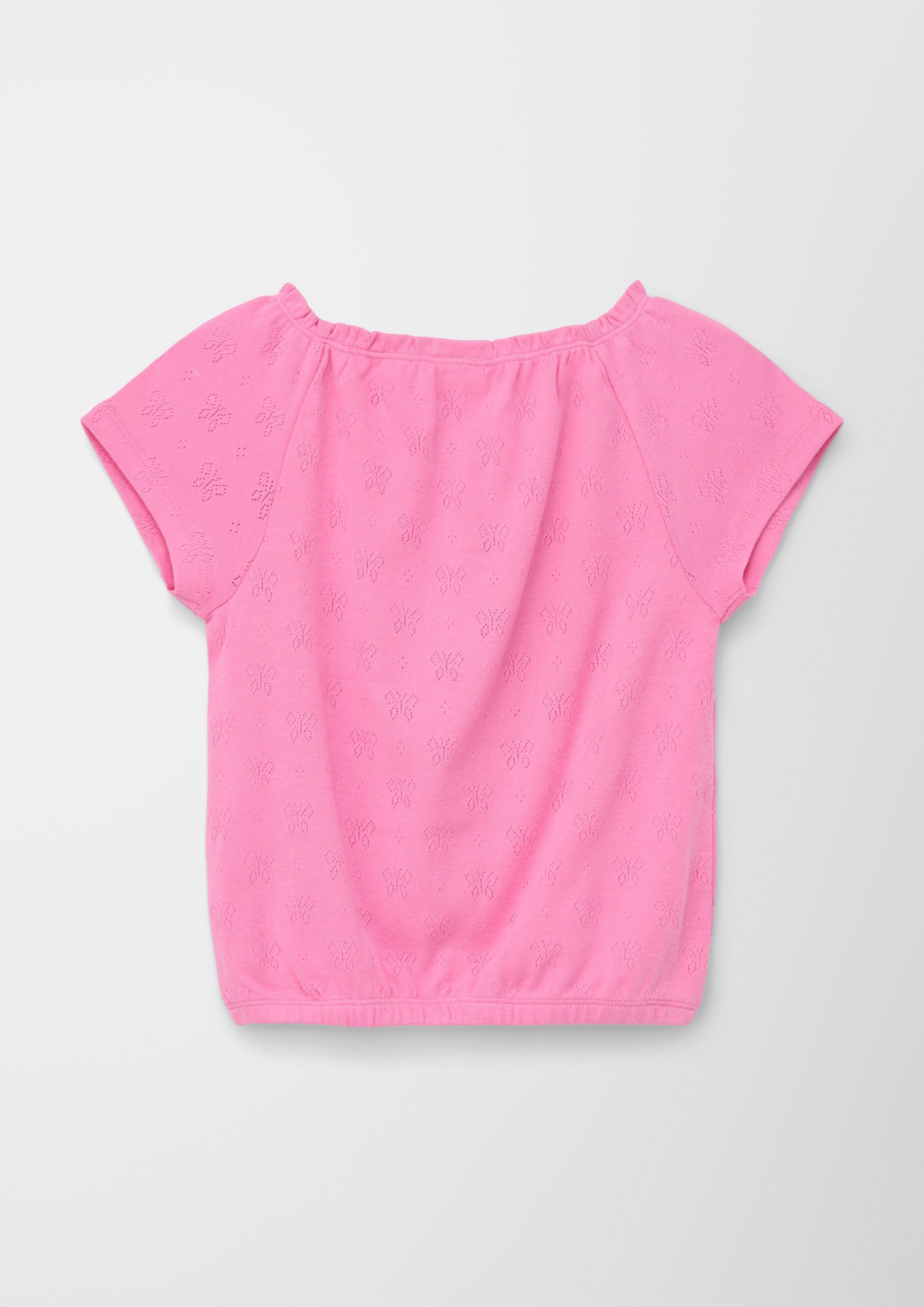T-Shirt mit Ajourmuster  2130403-4419