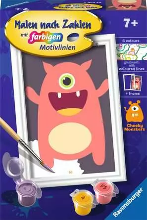 CreArt Rotes Monster - Malen nach Zahlen für Kinder ab 7 Jahren