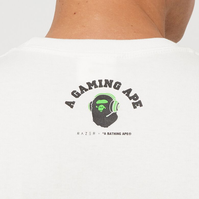 A Bathing Ape x Razer Neon Camo Ape Head Tee white