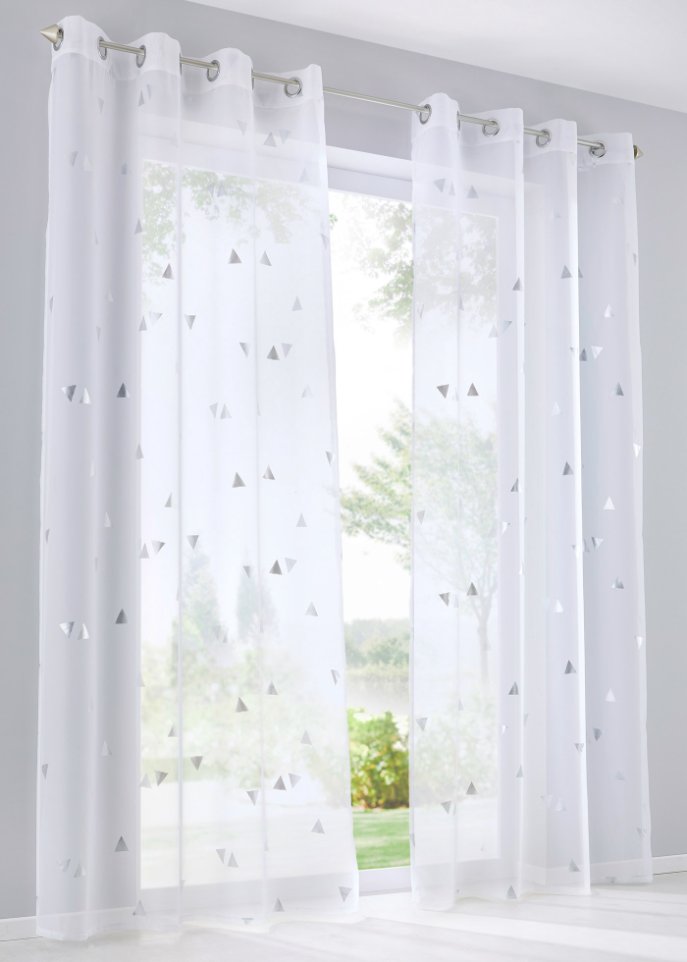Gardine mit Glanzdruck (1er Pack)