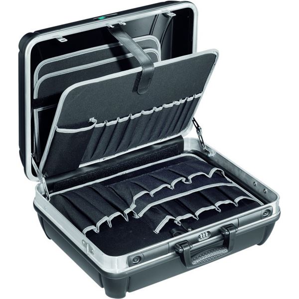 Gedore 2007673 115.03/P - Walizka narzędziowa TOPshark B&W, czarna, z kieszeniami