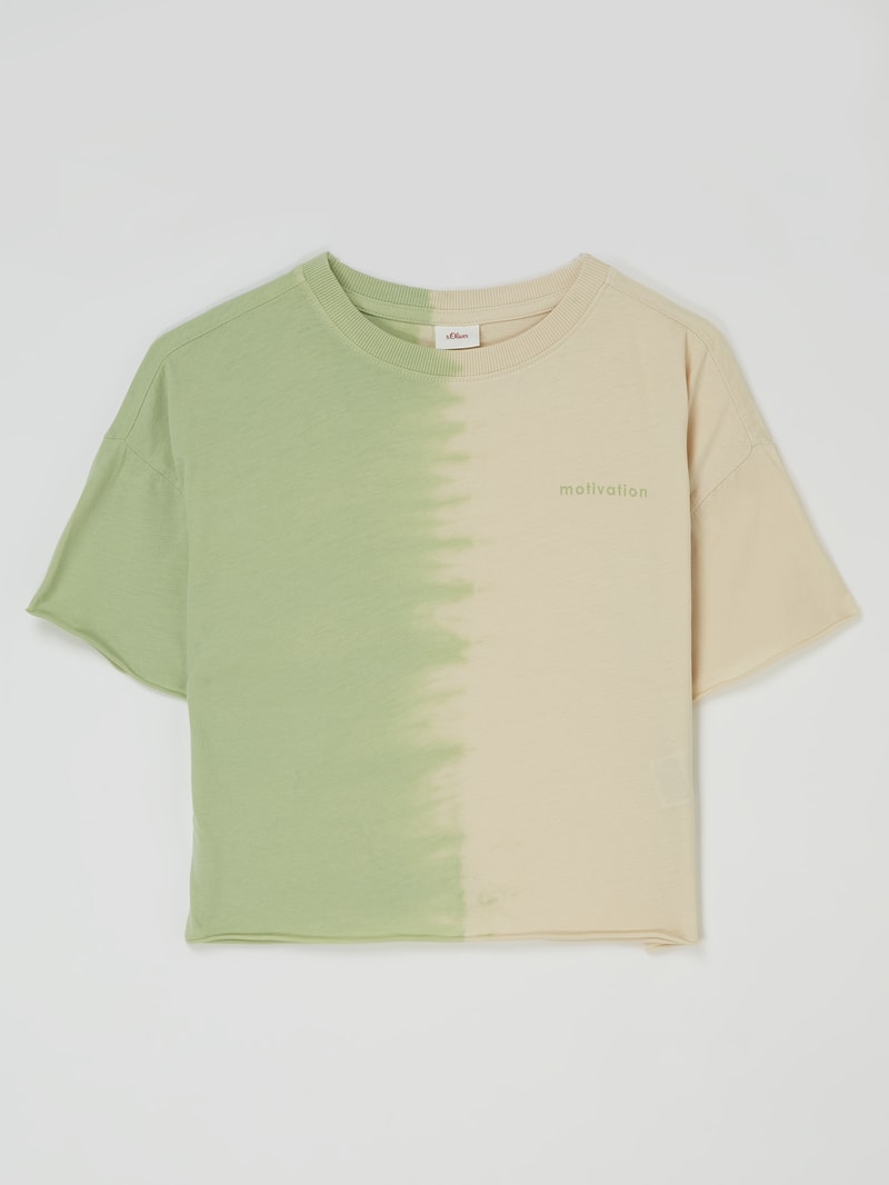 Cropped T-Shirt aus Baumwolle in mint