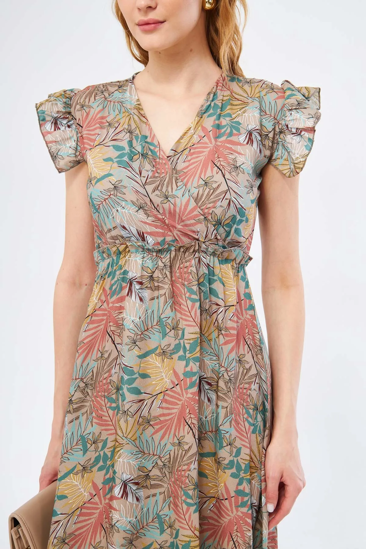 armonika  Kleid - Beige - A-Linie