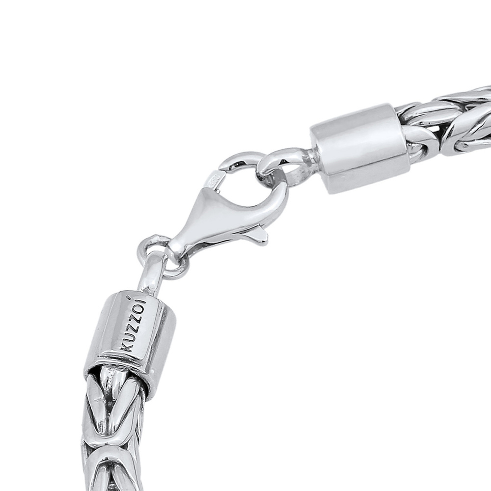 KUZZOI KUZZOI Bracelet Hommes Rond maillons tendance en argent sterling 925 Bracelet