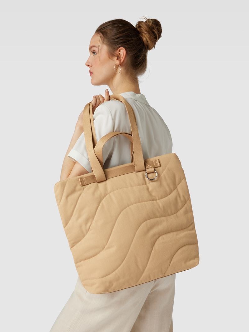 Tote Bag mit Steppnähten Modell 'ULTRALIGHT' in camel