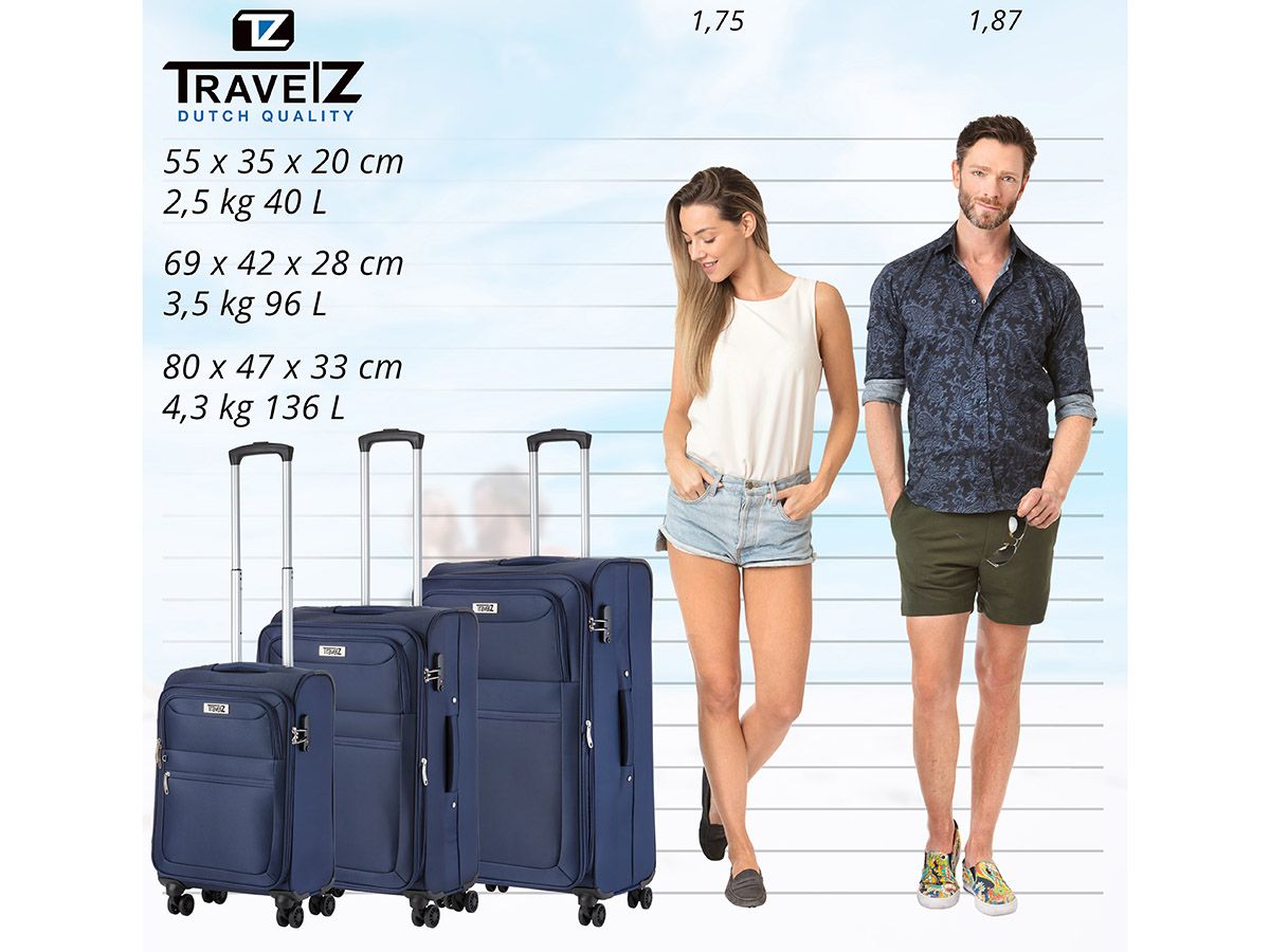 TravelZ Softspinner 3-teiliges TSA Kofferset