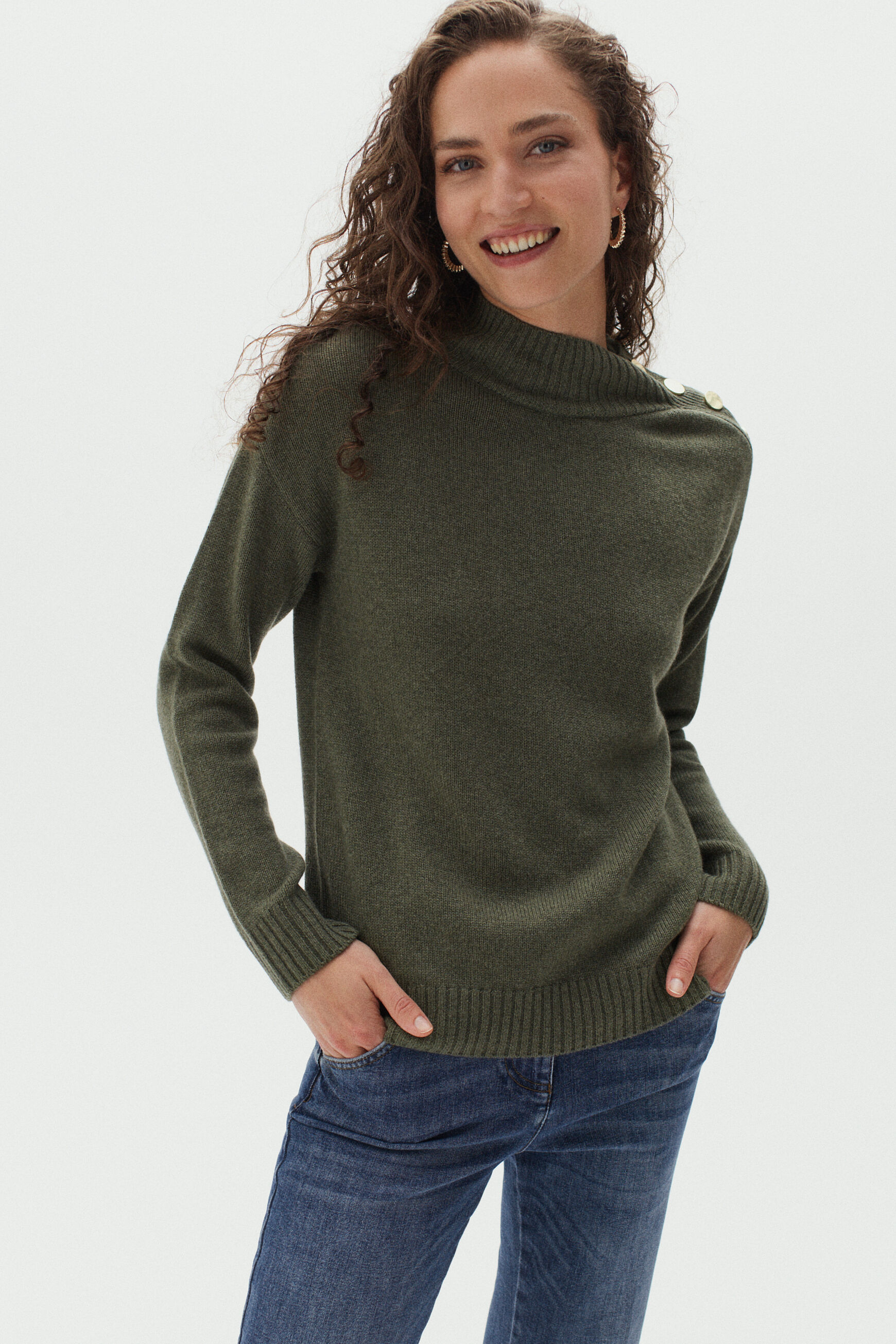 pull martin vert kaki femme