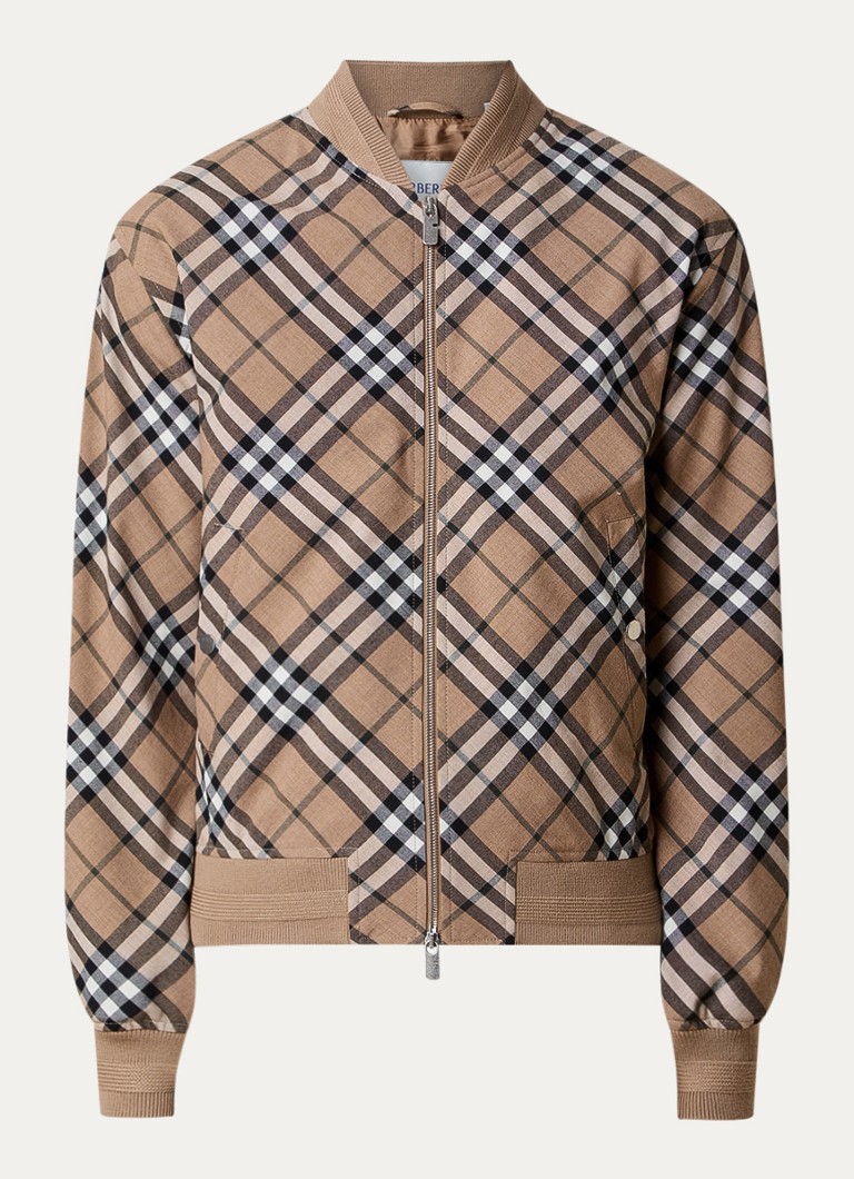 Burberry Harrington bomber jacket in wool blend with check pattern