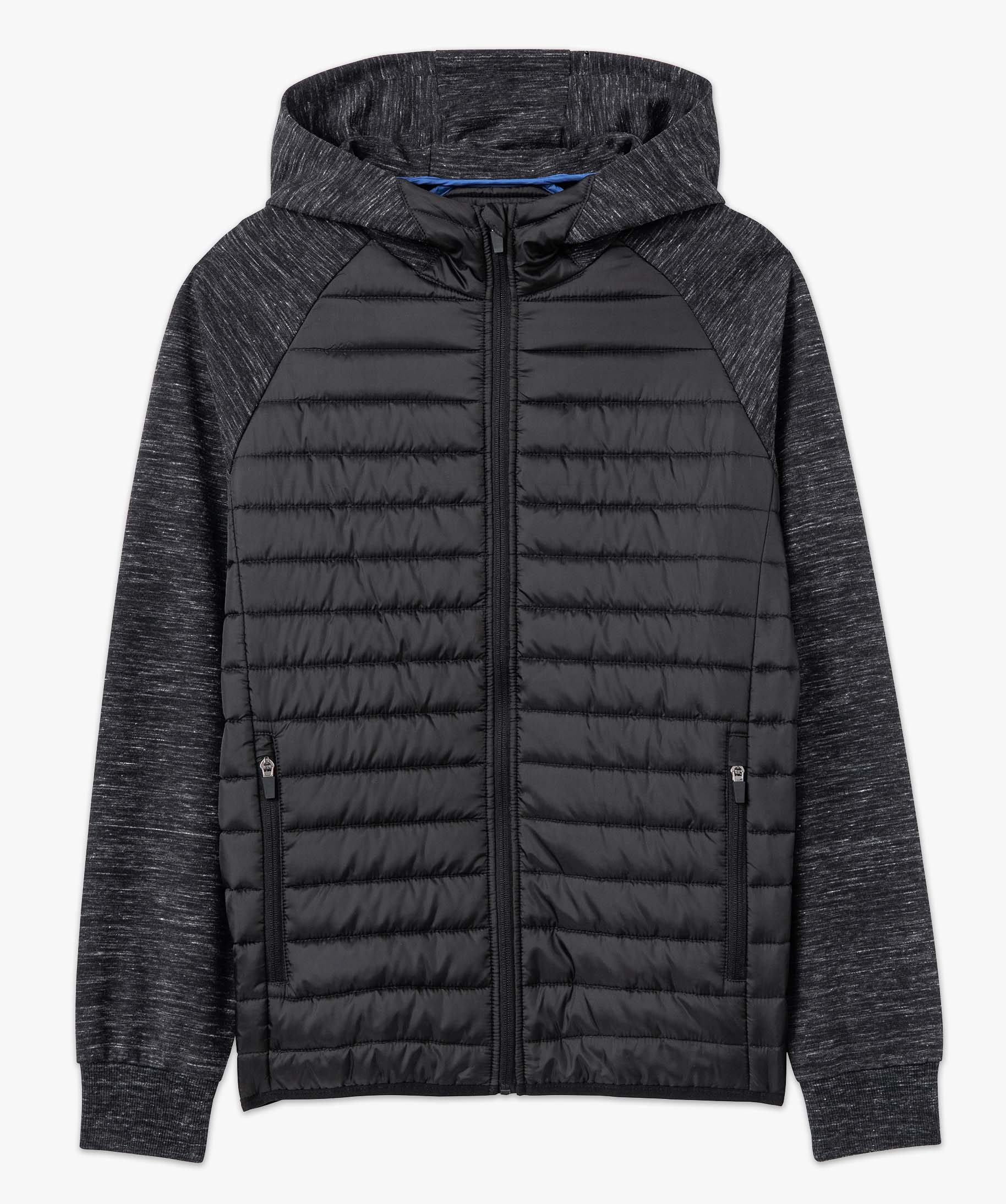 Sweat homme à capuche bi-matières gris fonce | GEMO