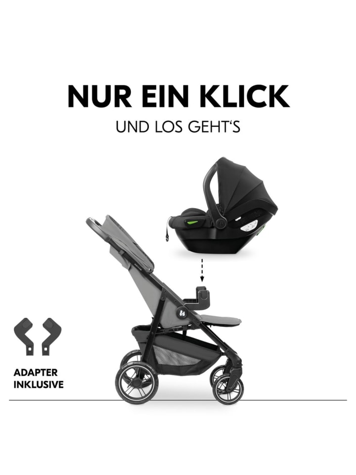 Hauck Buggy Shop N Care 2in1 Travel Set - Grey in grau günstig kaufen onesize