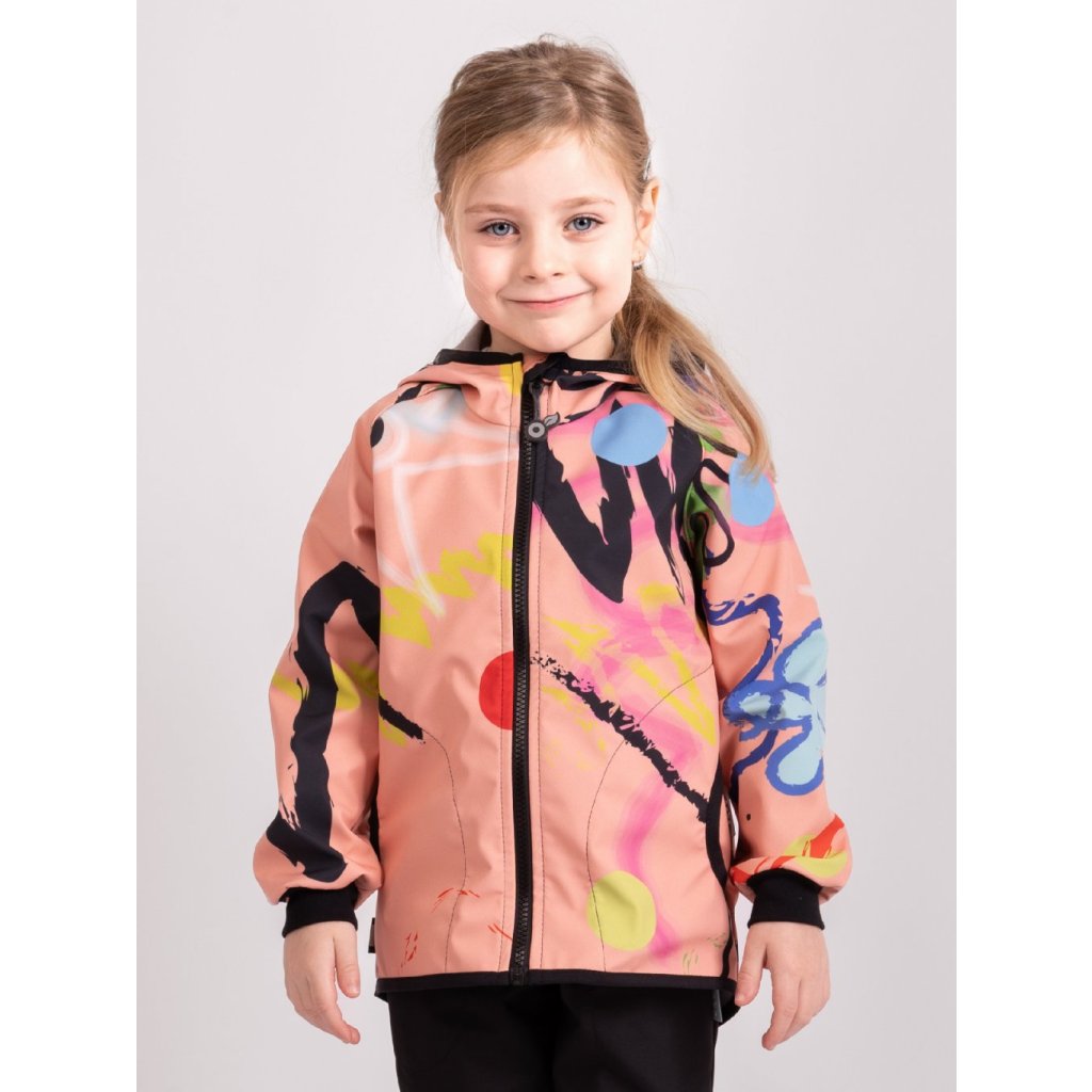 Unuo Kinder-Softshelljacke mit Fleece Fantasie Aprikose