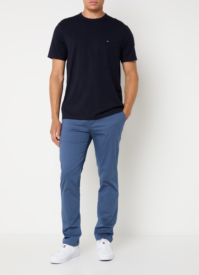 Tricou Tommy Hilfiger din amestec de lyocell cu logo brodat.