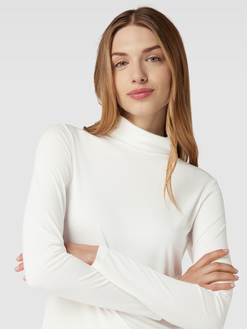 Longsleeve mit Rollkragen in weiß