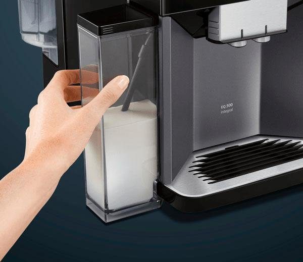 SIEMENS Kaffeevollautomat EQ.5 500 integral TQ505D09, einfache Bedienung, integrierter Milchbehälter, 2 Tassen gleichzeitig
