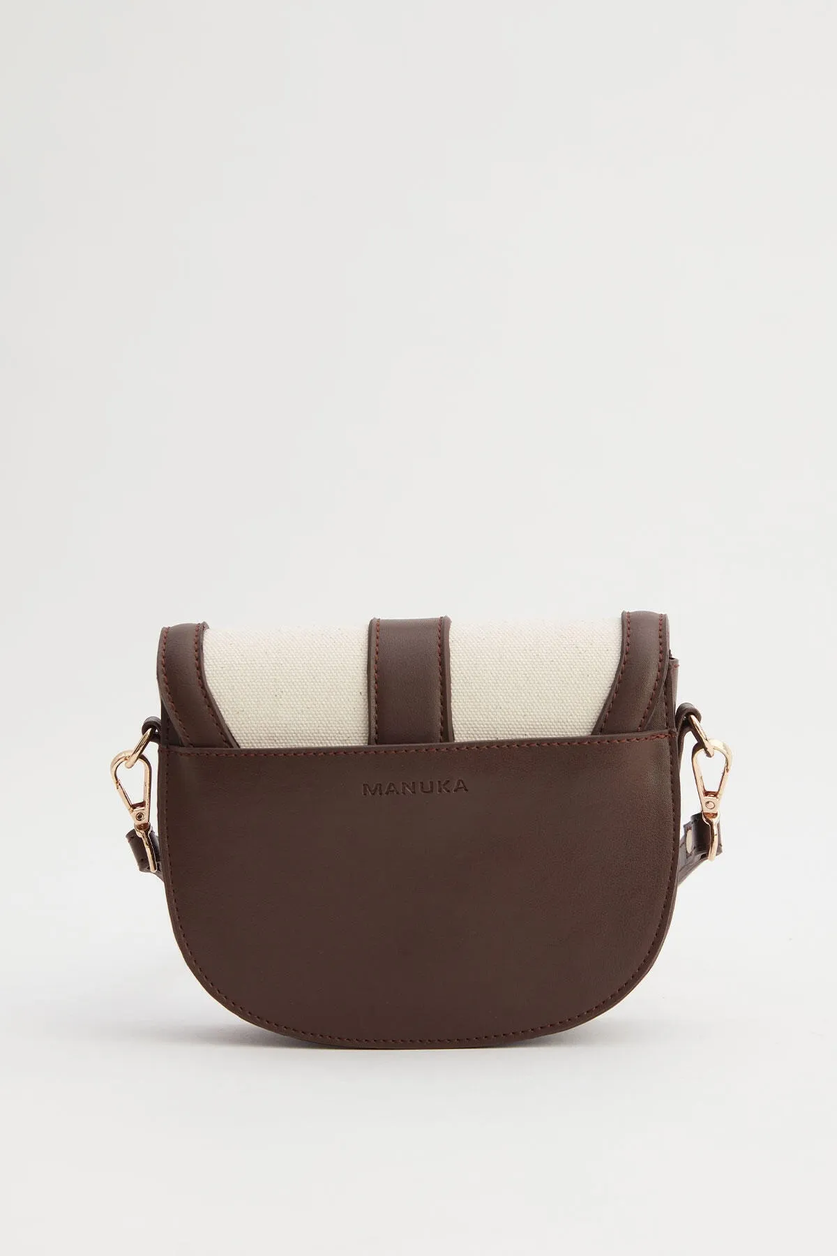 Manuka  Canvas-Tasche mit detaillierter Schnalle in Braun