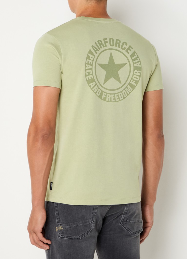 Tricou Air Force din bumbac organic, cu logo și imprimeu pe spate.