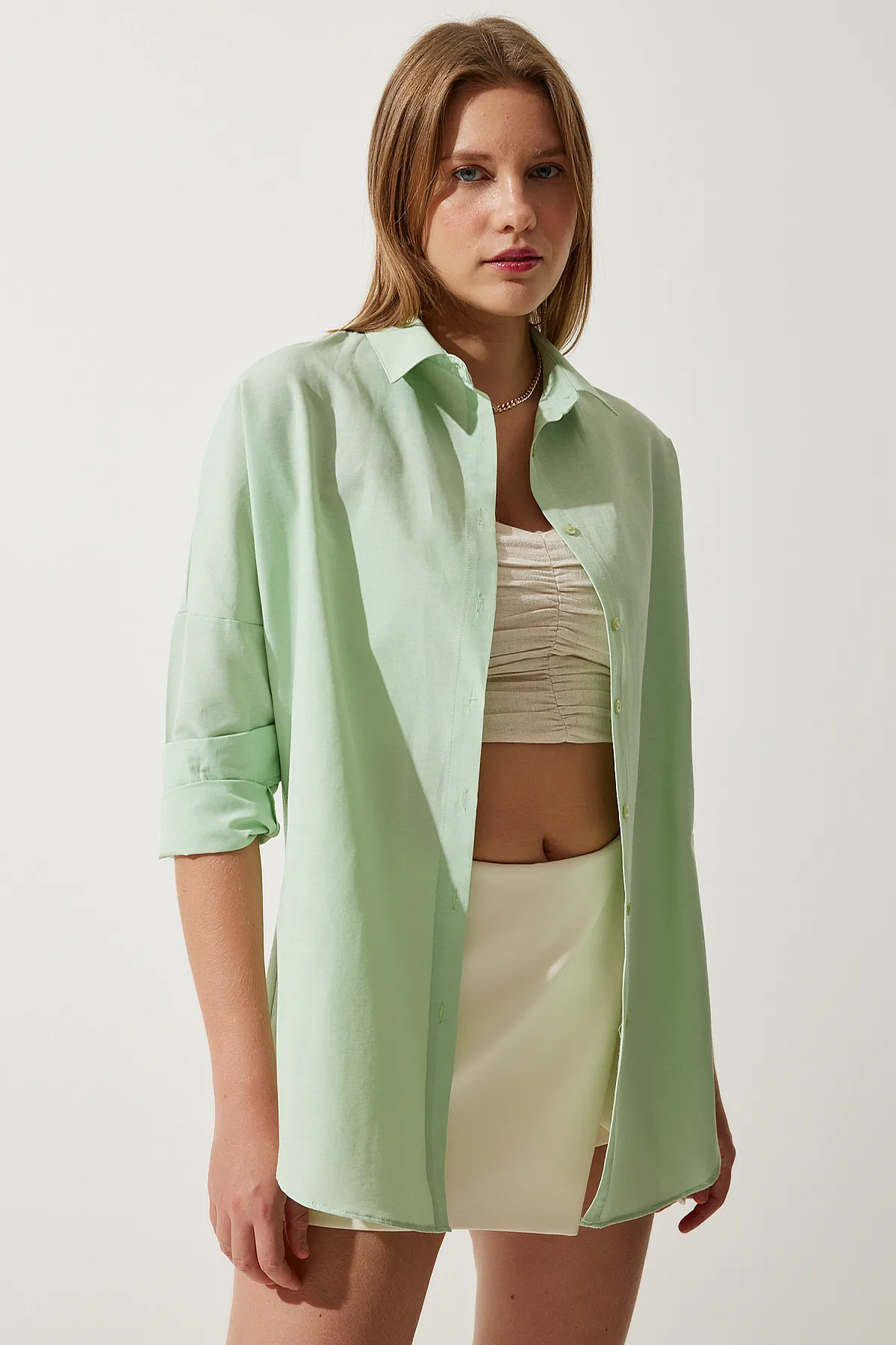 Happiness İstanbul  Hemd - Grün - Oversized