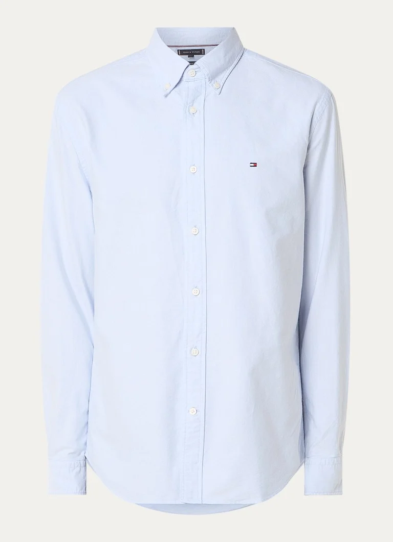 Tommy Hilfiger Solid regular fit shirt with logo embroidery