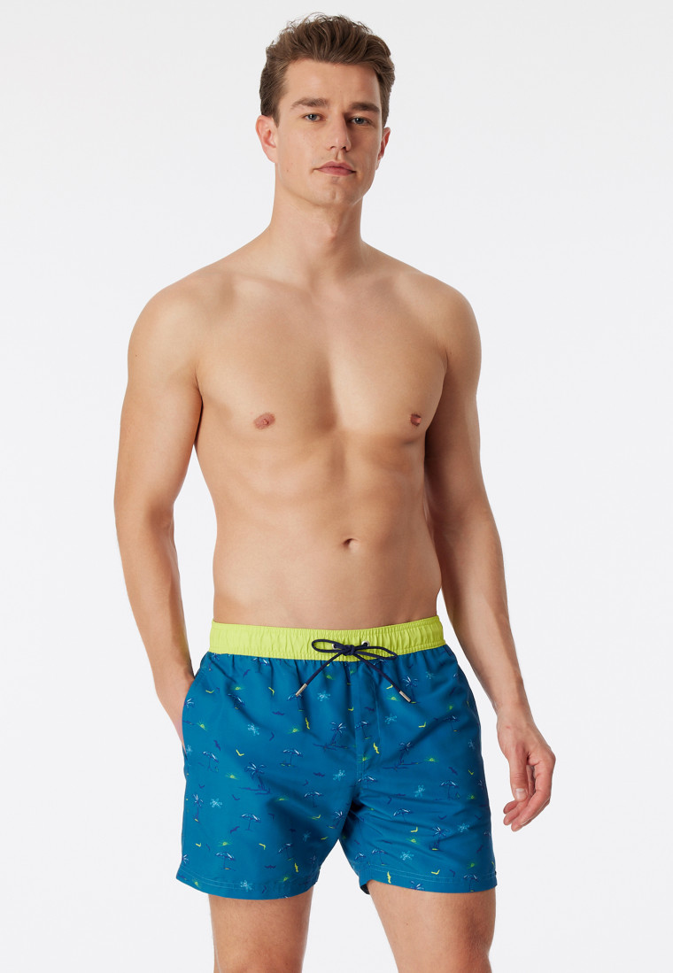 Badeshorts Webware Strand gemustert limette - Casual Swim