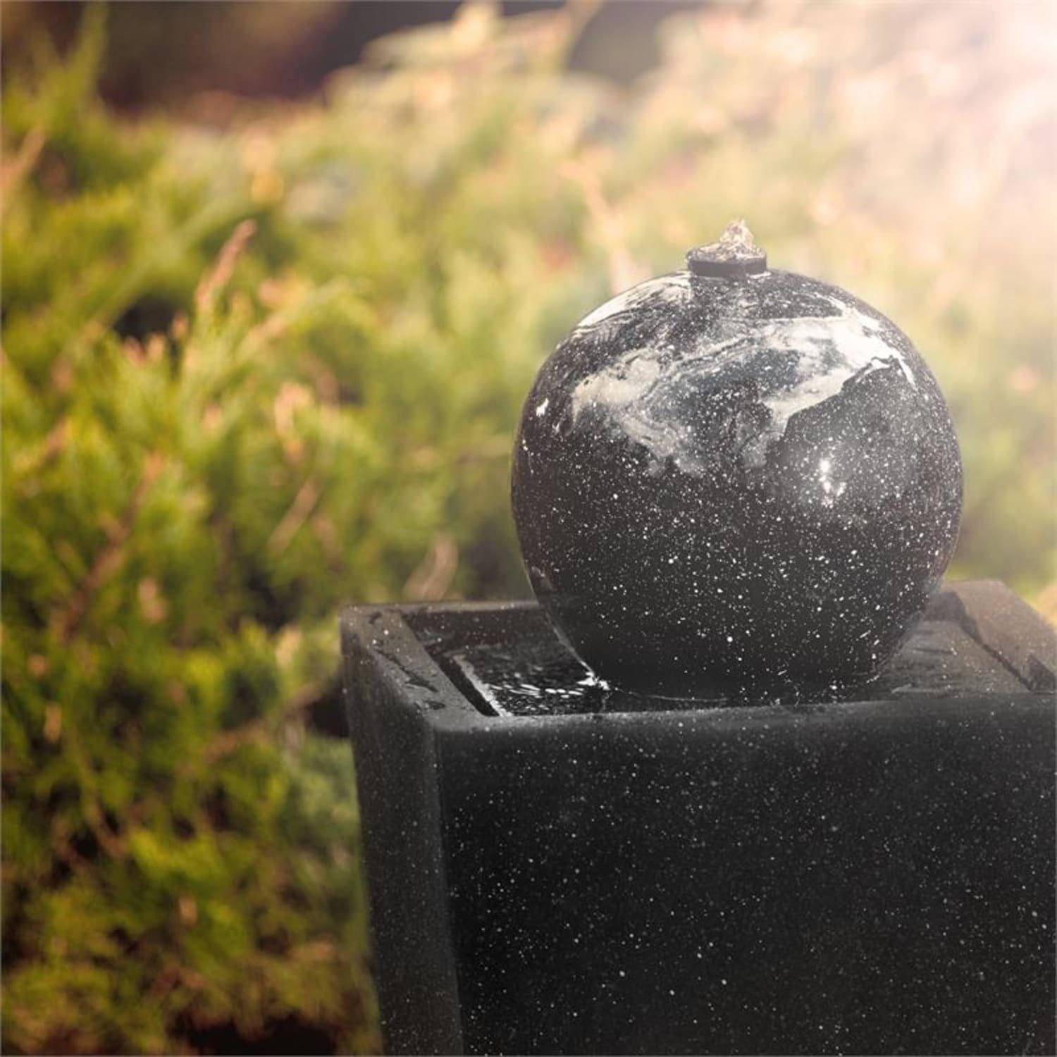 blumfeldt Wasserspiel Königsbrunn Solar Springbrunnen, 35 cm Breite, (Set, inkl. Pumpe,Solarpanel;LED-Beleuchtung und Anschlussmaterial), spring zimmer zier brunnen led-beleuchtung terasse solar outdoor