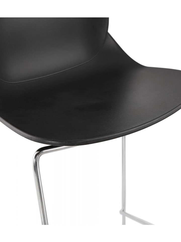 KADIMA DESIGN Barhocker mit Verchromtem Metallgestell und Kunststoffsitz in Schwarz-Silber günstig kaufen onesize