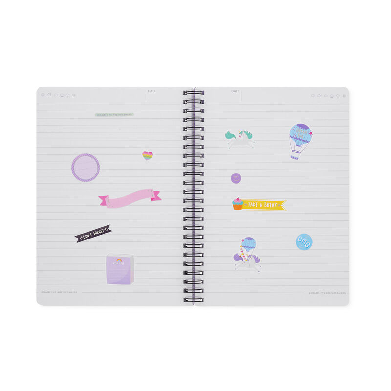 Caderno pautado - Grande - Encadernação em espiral - Formato A5