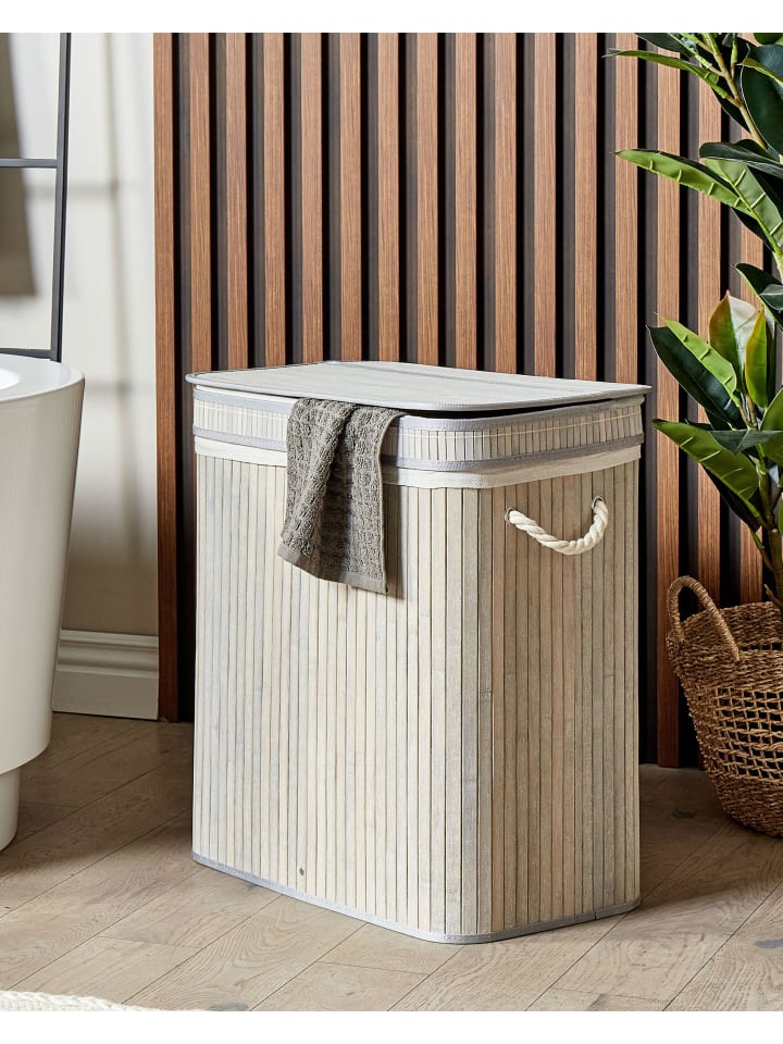 Beliani Wäschekörbe KALTHOTA in Grau - (W) 52 x (H) 60 x (L) 34 cm günstig kaufen onesize