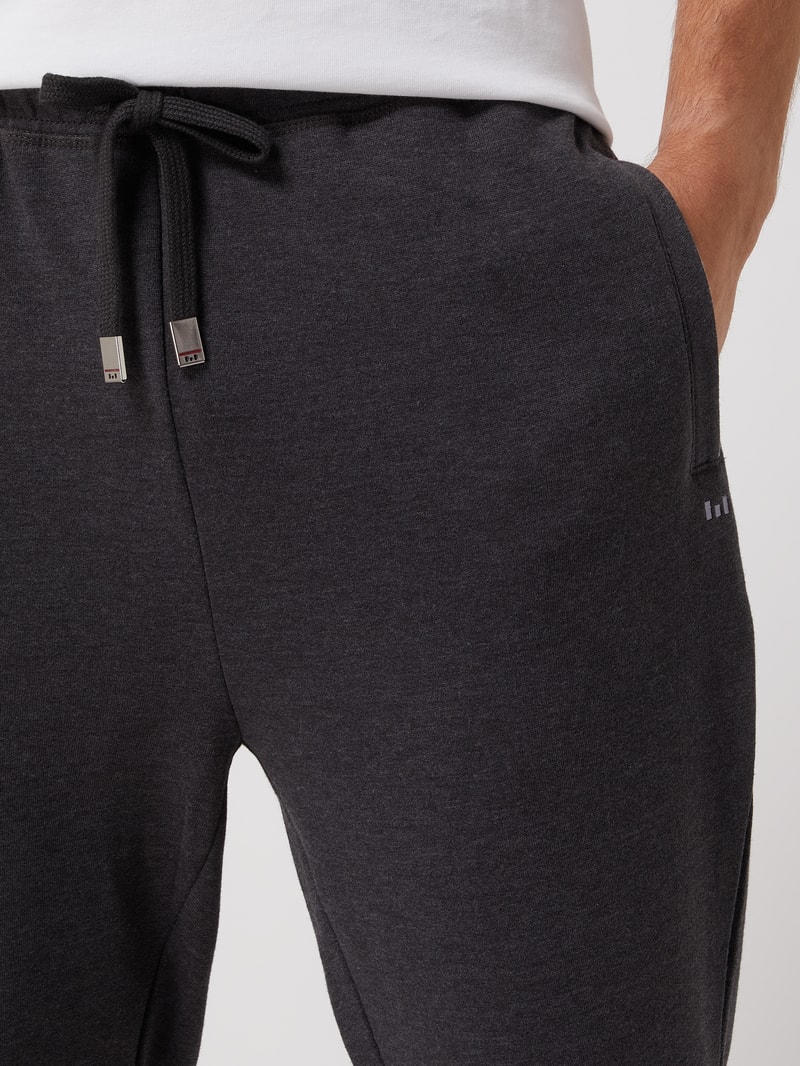Sweatshorts mit elastischem Bund in dunkelgrau meliert