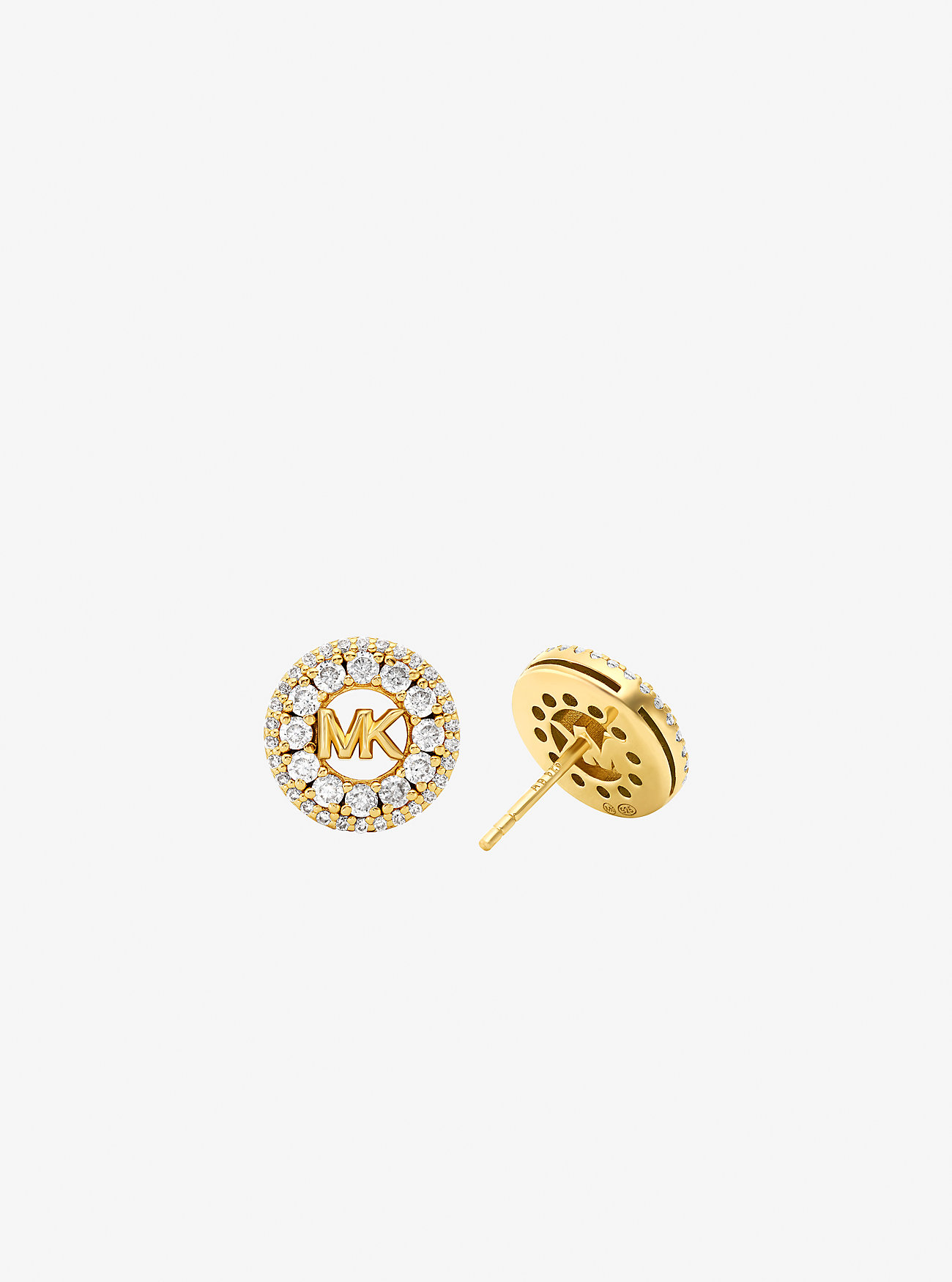 Orecchini a lobo Fulton con logo pavé placcati in metallo prezioso - ORO