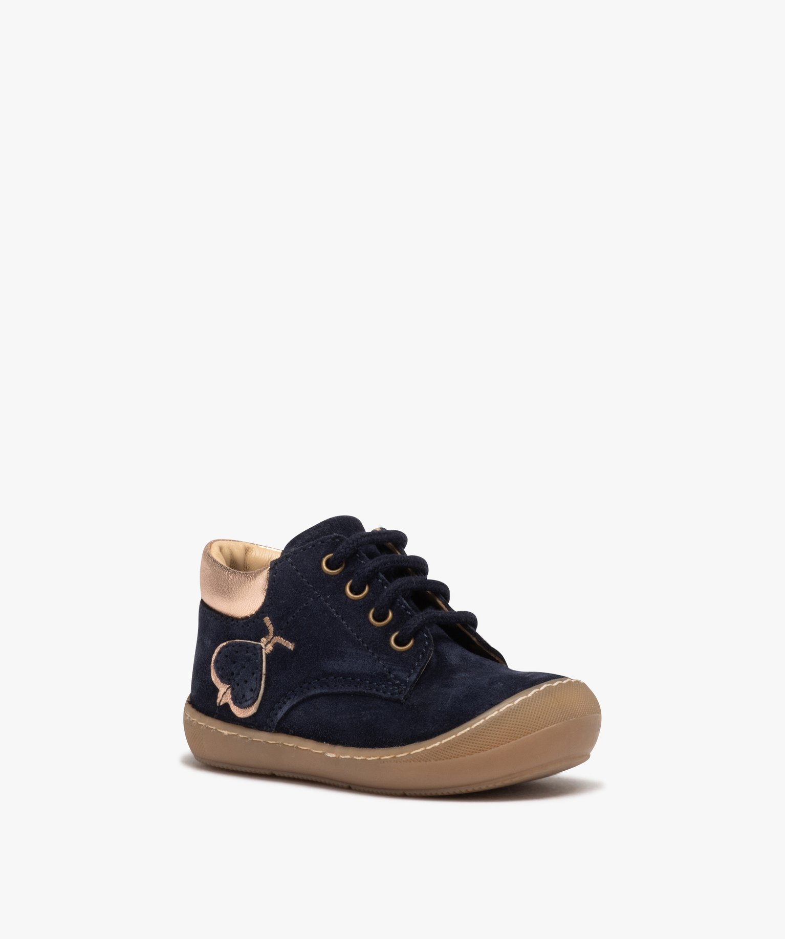 Chaussures premiers pas bébé fille en cuir uni suédé ave... marine | GEMO