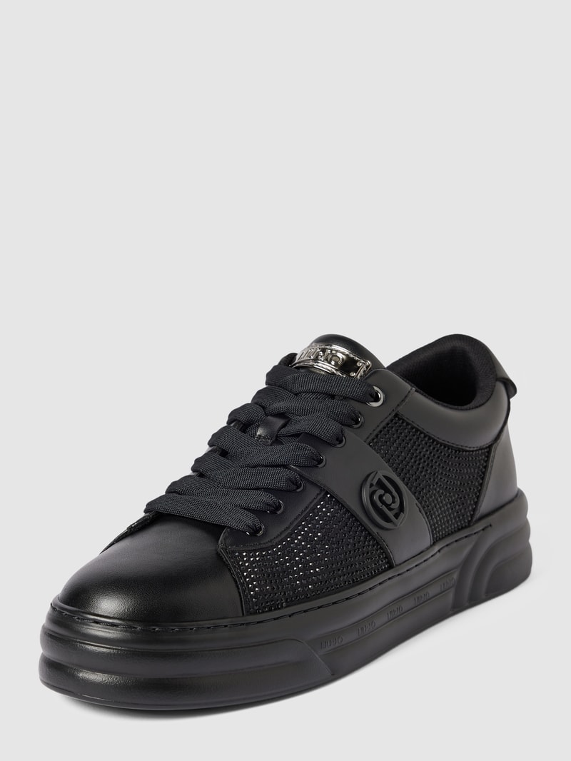 Sneakers mit Label-Details Modell 'CLEO' in schwarz