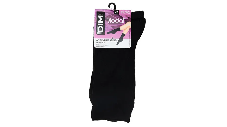 DIM Damen Socken Modal 2er Pack noir