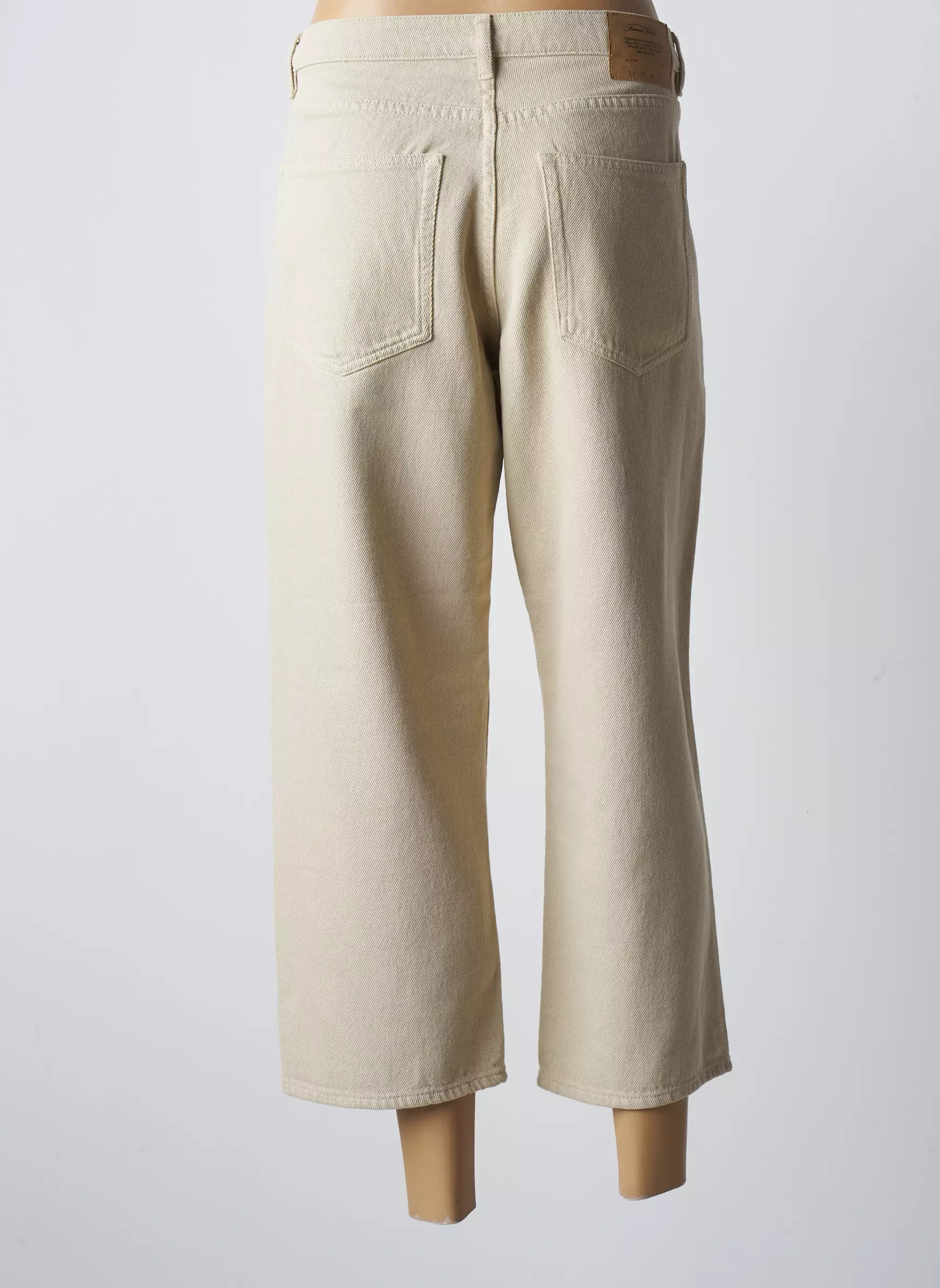 American Vintage Jeans Coupe Large Femme couleur beige