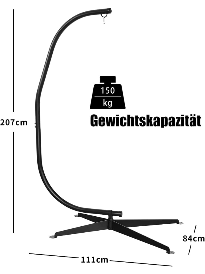 COSTWAY Hängesesselgestell in Schwarz günstig kaufen onesize