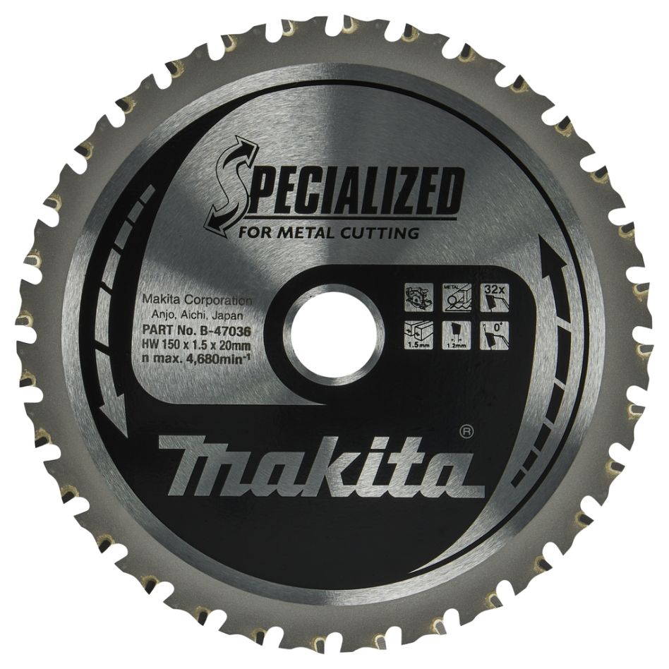 Makita Tilbehør B-47036 Sagblad 150x20x32 for saging av metall