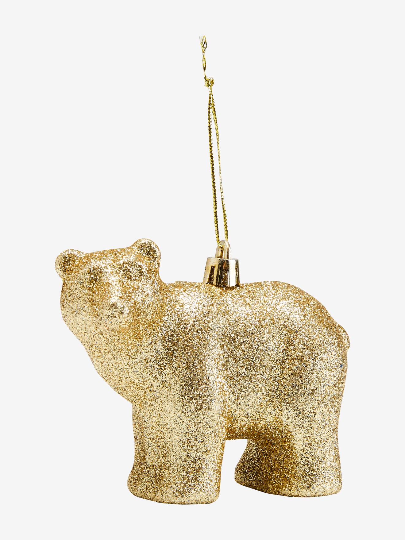 Lot de 3 décorations de Noël Ours pailletés vert