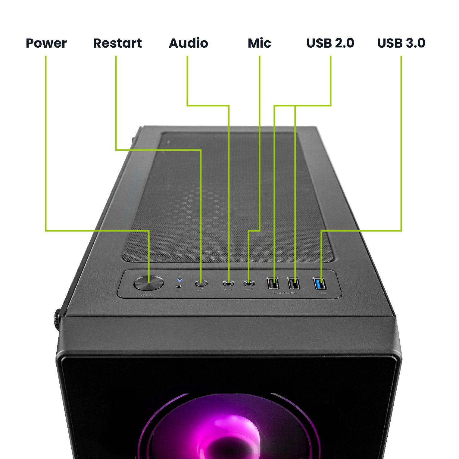 Megaport Gaming-PC (AMD Ryzen 7 5700X 8x3,40 GHz 5700X, GeForce RTX4060 8GB, 16 GB RAM, 1000 GB SSD, Luftkühlung, Windows 11, WLAN)