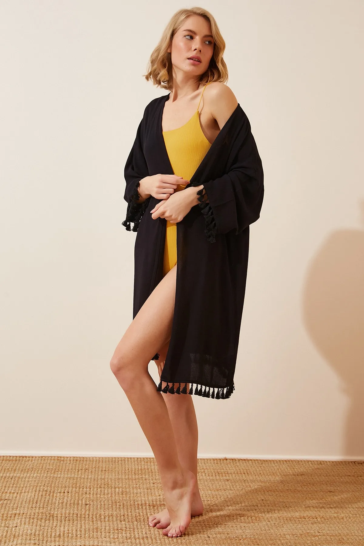 Happiness İstanbul  Kimono & Kaftan - Schwarz - Regular Fit