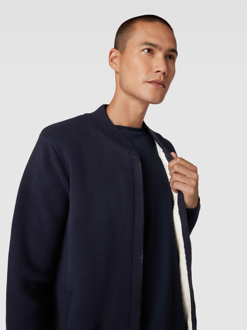 Sweatjacke aus reiner Baumwolle in marineblau