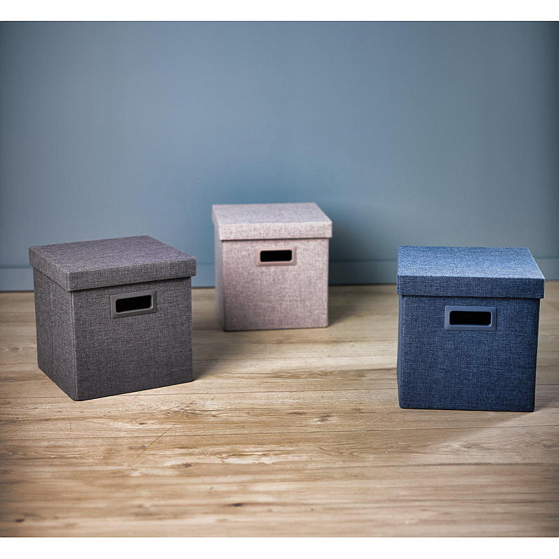 Home Oppbevaringsboks m/lokk 30x30x30 cm sammenleggbar