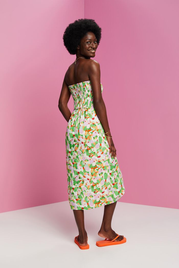 Gesmoktes Schlauchkleid in Midilänge, LENZING™ ECOVERO™
