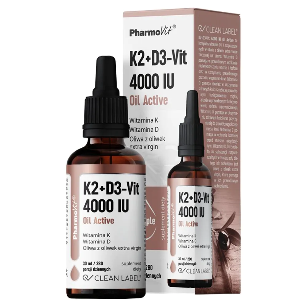 Pharmovit Clean Label K2+D3-Vit 4000 IU Έλαιο Ενεργό Krople