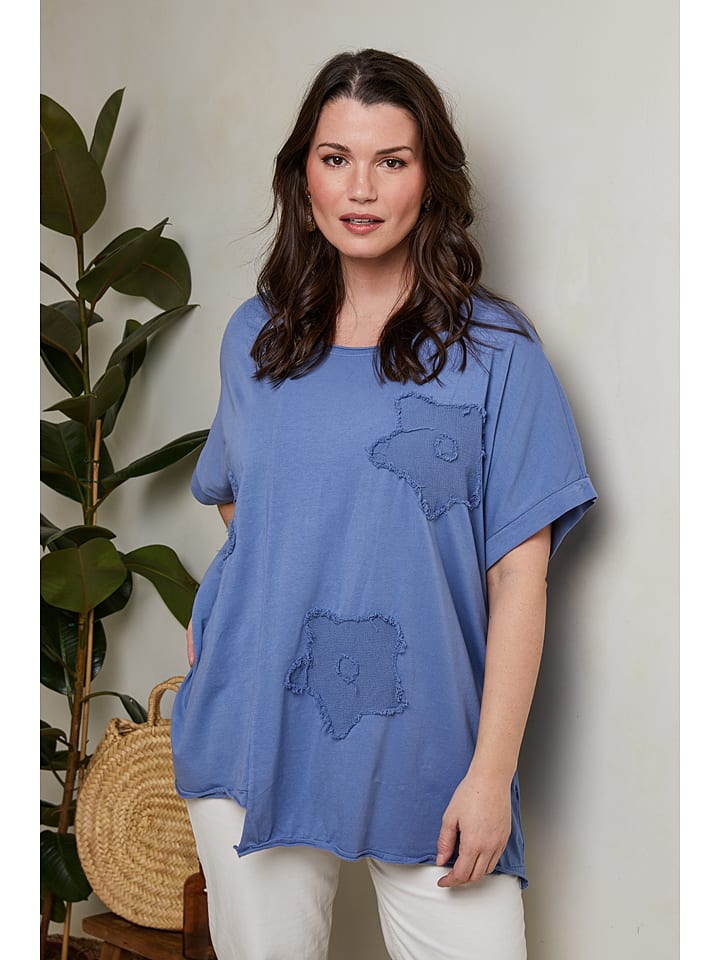 Curvy Lady Bluse in Blau günstig kaufen