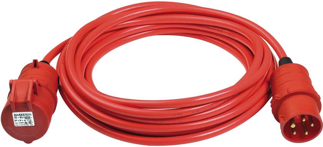 Brennenstuhl 1168580 BREMAXX Cablu prelungitor CEE IP44 10m semnal roșu AT-N07V3V3-F 5G1.5 400 V 16A